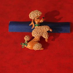mid-century designer poodle brooch