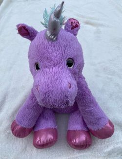Purple Unicorn Plush Stuffed Animal | Soft Rainbow Mane & Metallic Hooves Fantasy Toy