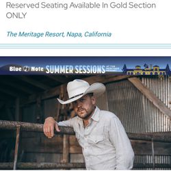 2 Tickets Justin Moore And Parking Pass Napa Ca