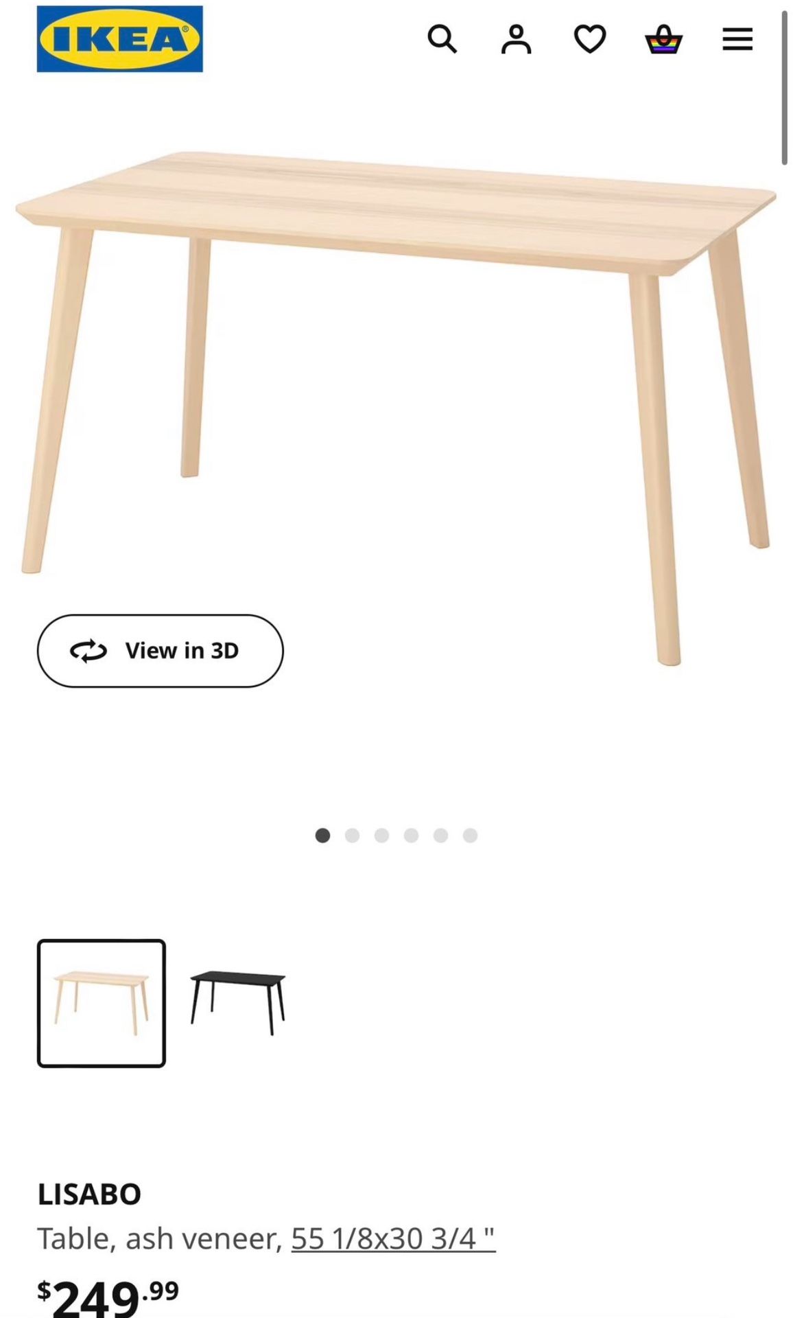 IKEA Wooden Lisabo Table Like NEW! Ash Veneer!