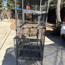 Large Bird Cage On Wheels 
