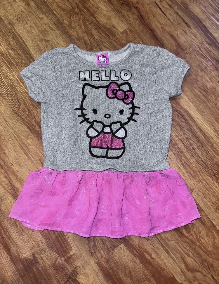 Girls size Medium 8 Sanrio Hello Kitty Short Sleeve tutu t-shirt Top graphic Pri