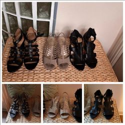 Lot of 3 Strappy Heeled Sandals