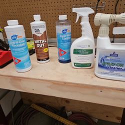 Pool Chemicals Sprays Are Like Half Full And Bottles Are 90 Percent Full Asking 30 For All