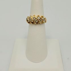 14k Yellow Gold diamond ring (size 5.75-6)