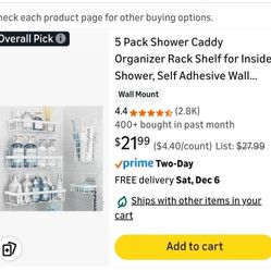 5pc Shower Caddy White