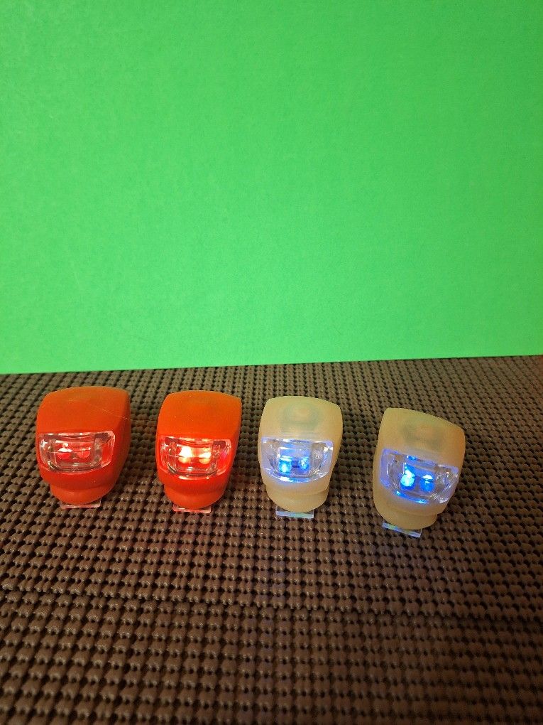 4 pack Led Safety Bicycle Scooter Bikr Front Rear Lights Red/White-$8.00