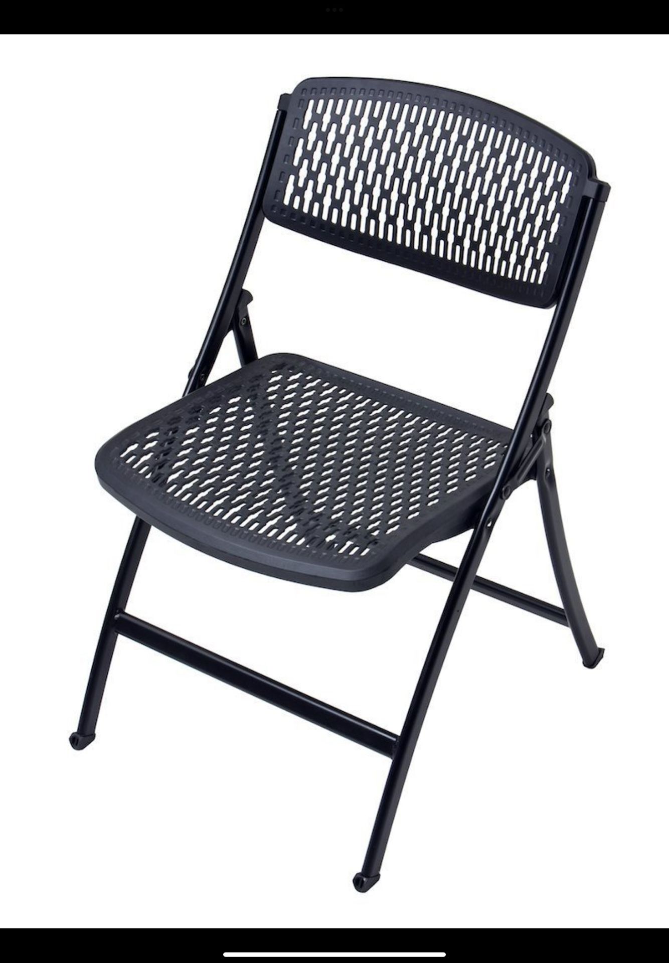HDX Plastic Seat Folding Chair in Black