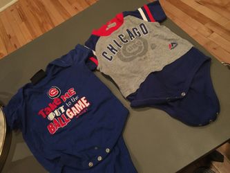 Two chicago Cubs onesies