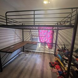 Full Size Loft With Desk Bed Frame 