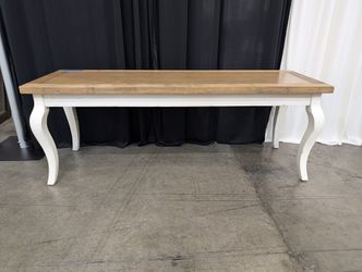 World Market French Provincial Wood Top Bench with Curved Legs