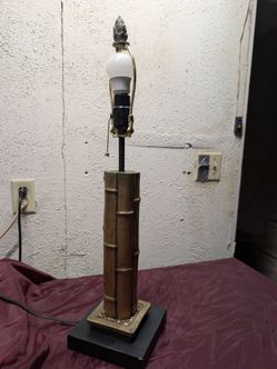 Vintage Brass Bamboo Table Lamp