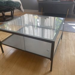 IKEA Sliding Door Glass Coffee Table 