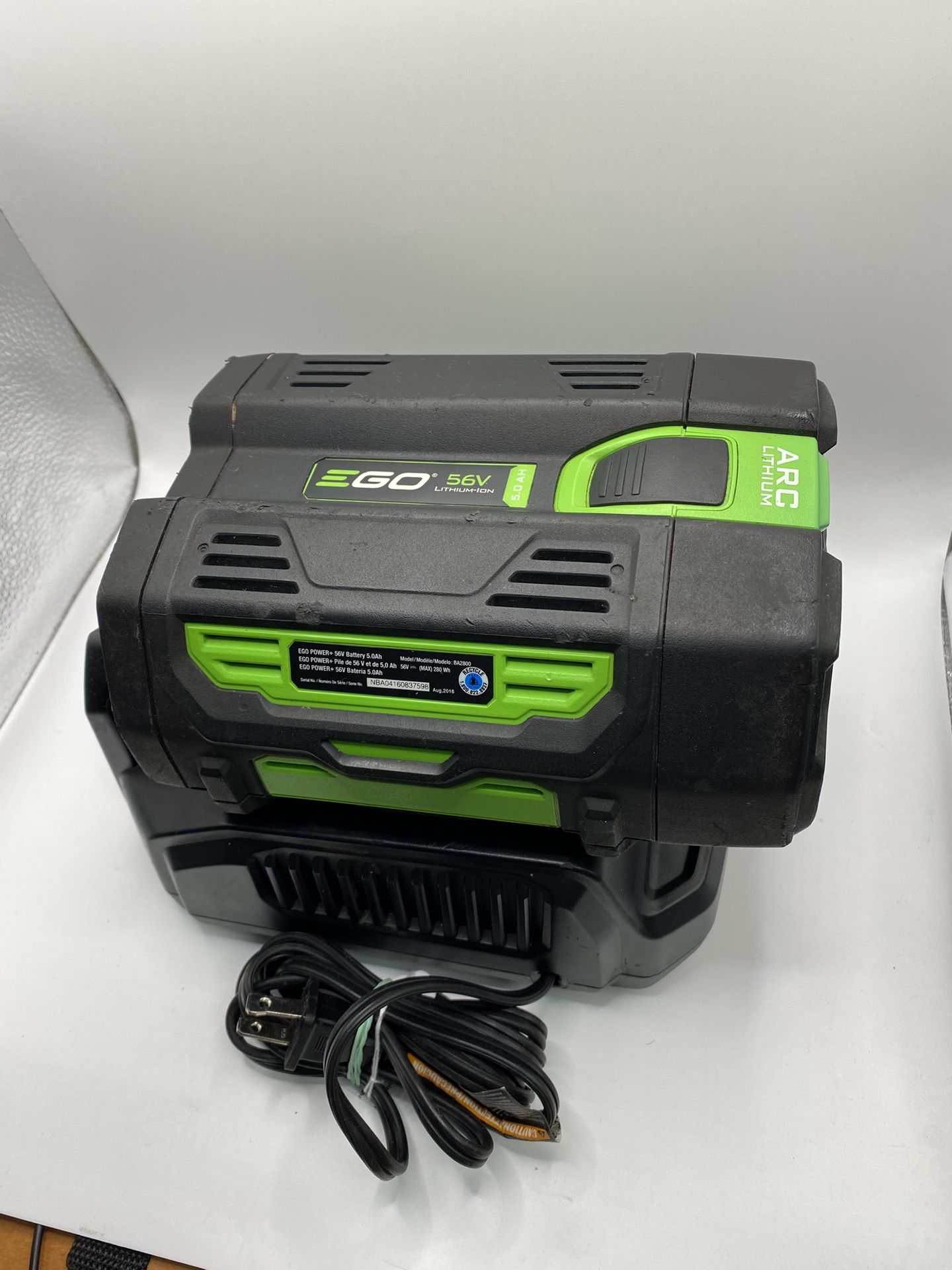 EGO BA2800T 56V 56 Volt 5.0 Ah Lithium-ion Battery with CH2100 charger