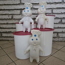 Vintage 1971 Promotional Pillsbury Doughboy aka "Poppin' Fresh" Vinyl 7" Figurines