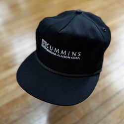 VTG 80s Cummins Allison Corp Black Snapback Trucker Hat Made in USA Sz. OS