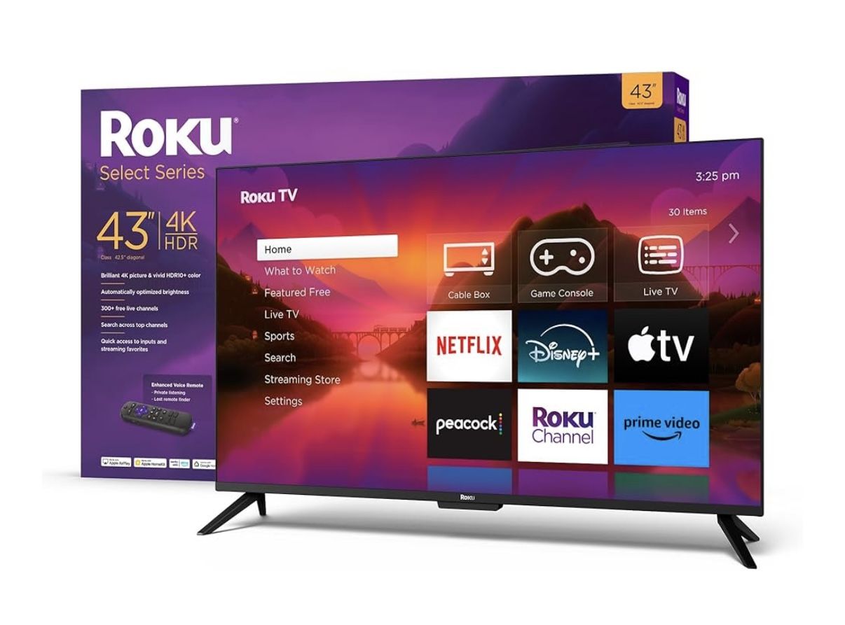 BRAND NEW Roku Smart TV – 43-Inch Select Series 4K HDR RokuTV