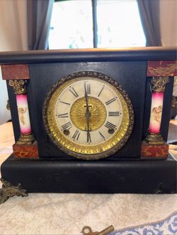 Antique Ingraham Mantel Clock For Parts/ Repair