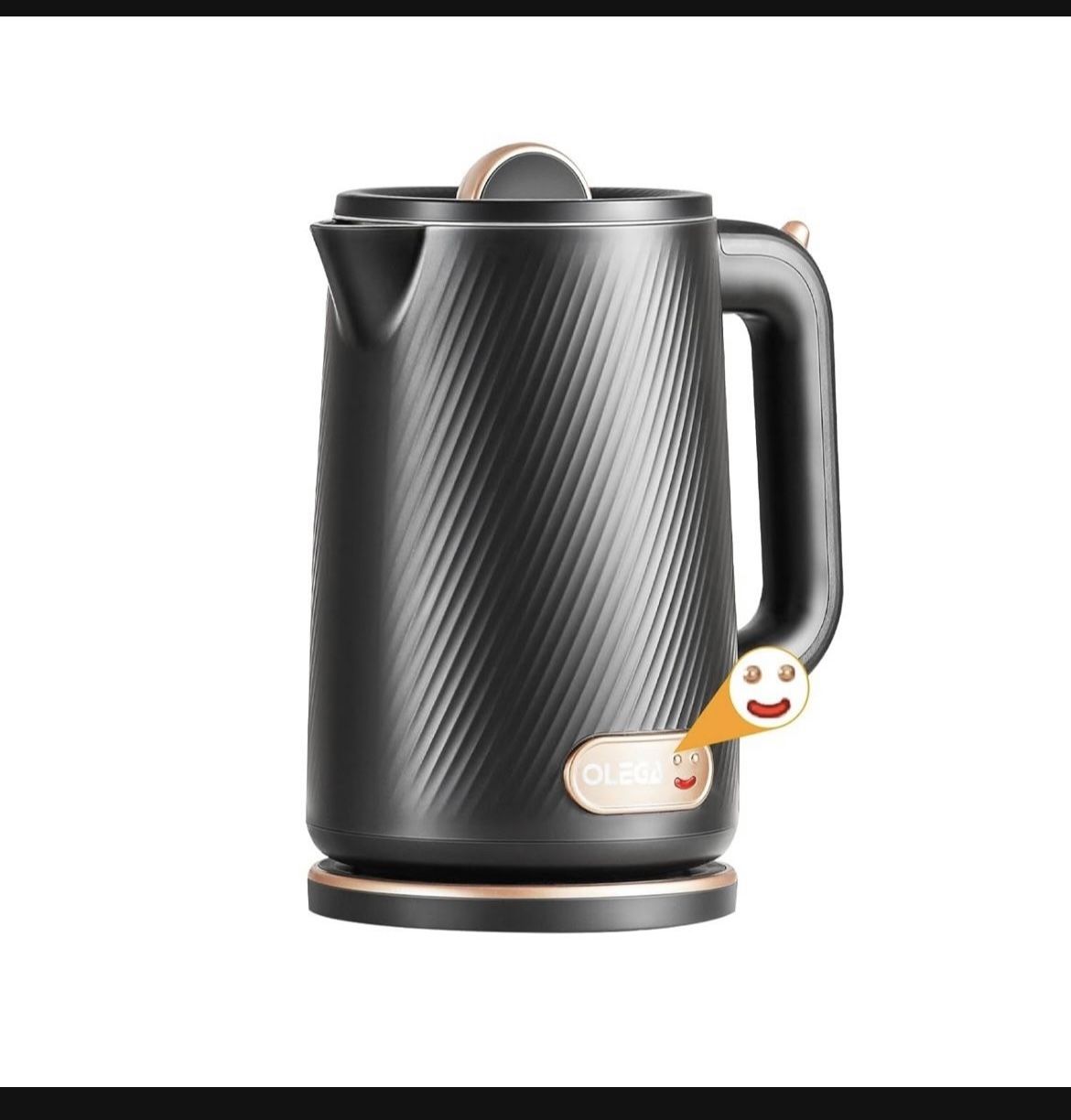 OLEGA Electric Kettle - 1500W Electric Tea Kettle 1.8L Stainless Steel Inner Electric Kettles for Boiling Water Auto Shut Off Boil-Dry Protection Elec