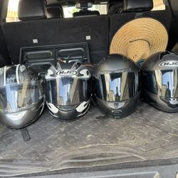 4 Motorcycle Helmets - Joe Rocket & HJC