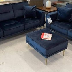 🔥Hot Sale 🔥 Brand New**Navy Blue Velvet Sofa and Loveseat 👍in Stock 📌Free Delivery 💧$50 Down/GetNowPayLater 
