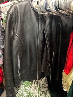 Motorcycle insulated leather jacket