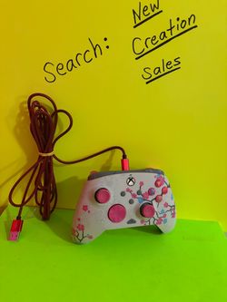 Xbox One Controller PDP REMATCH GLOW Cherry Blossom Wired for Microsoft Xbox Series X S PC Pink Floral Sakura USB C 8ft Cable Flower Gamepad