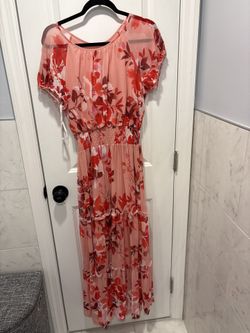 Stella & Julie pink floral maxi dress