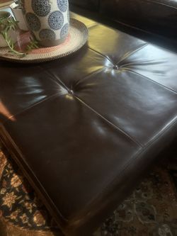 Legacy leather ottoman