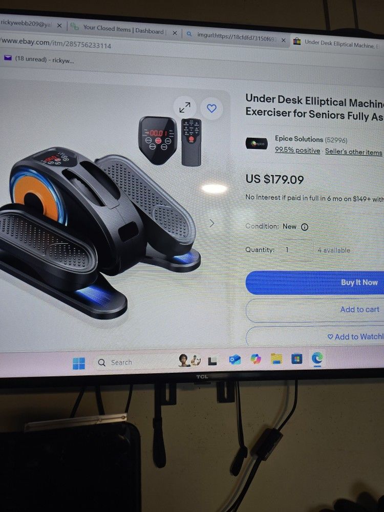 Esl Elliptical Machine Electric Under Desk Home And Office 12 Speeds Forward And Reverse With Remote #198