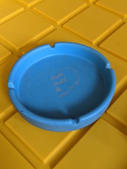 Puff puff pass ashtray blue script