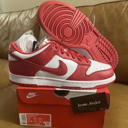 New* Nike Dunk Low Retro "St. John's" White University Red MENS Size 10 US - DS OG All