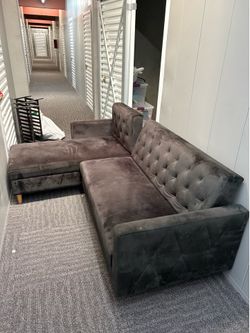 Black couch with storage