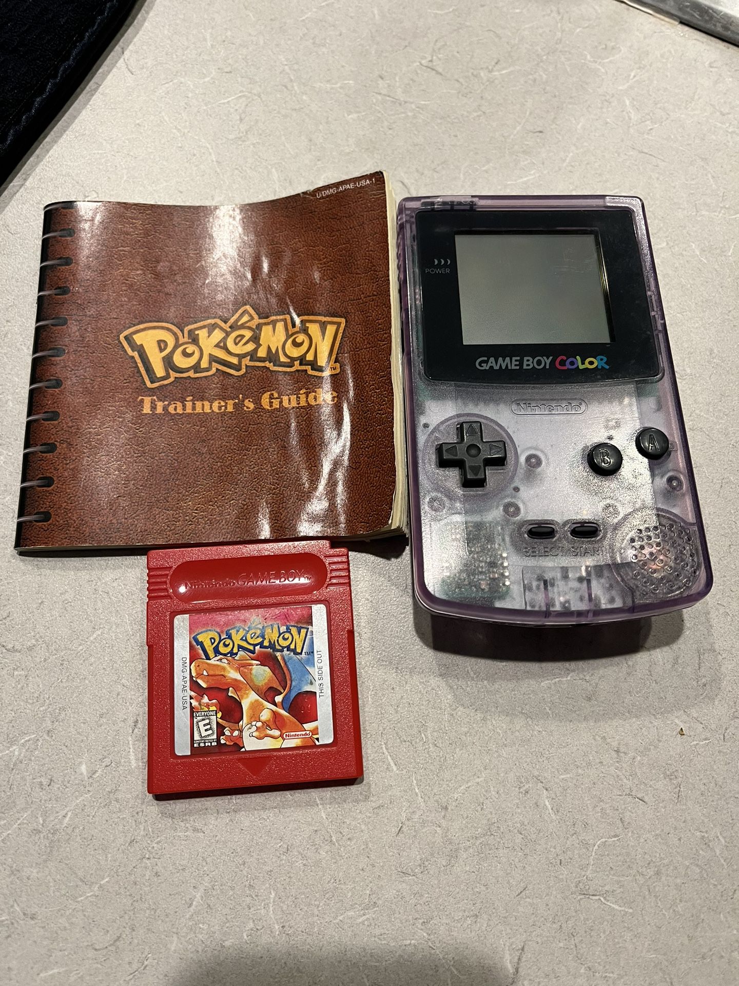 Gameboy Color And Pokémon Red With Manual