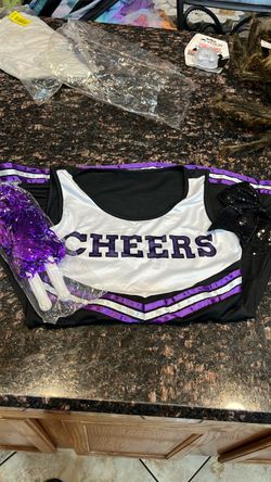Cheerleader Costume Dress Black Purple White