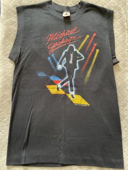 Michael Jackson 1984 Victory Tour Concert Black Sleeveless T Shirt