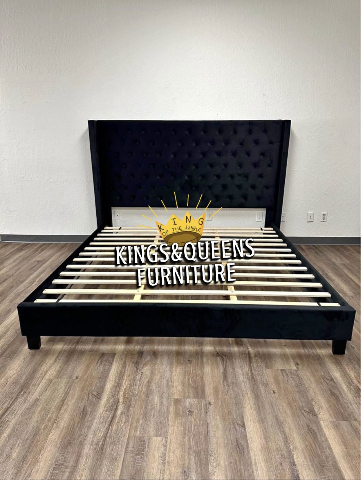 New King Bed Frame With Mattress 