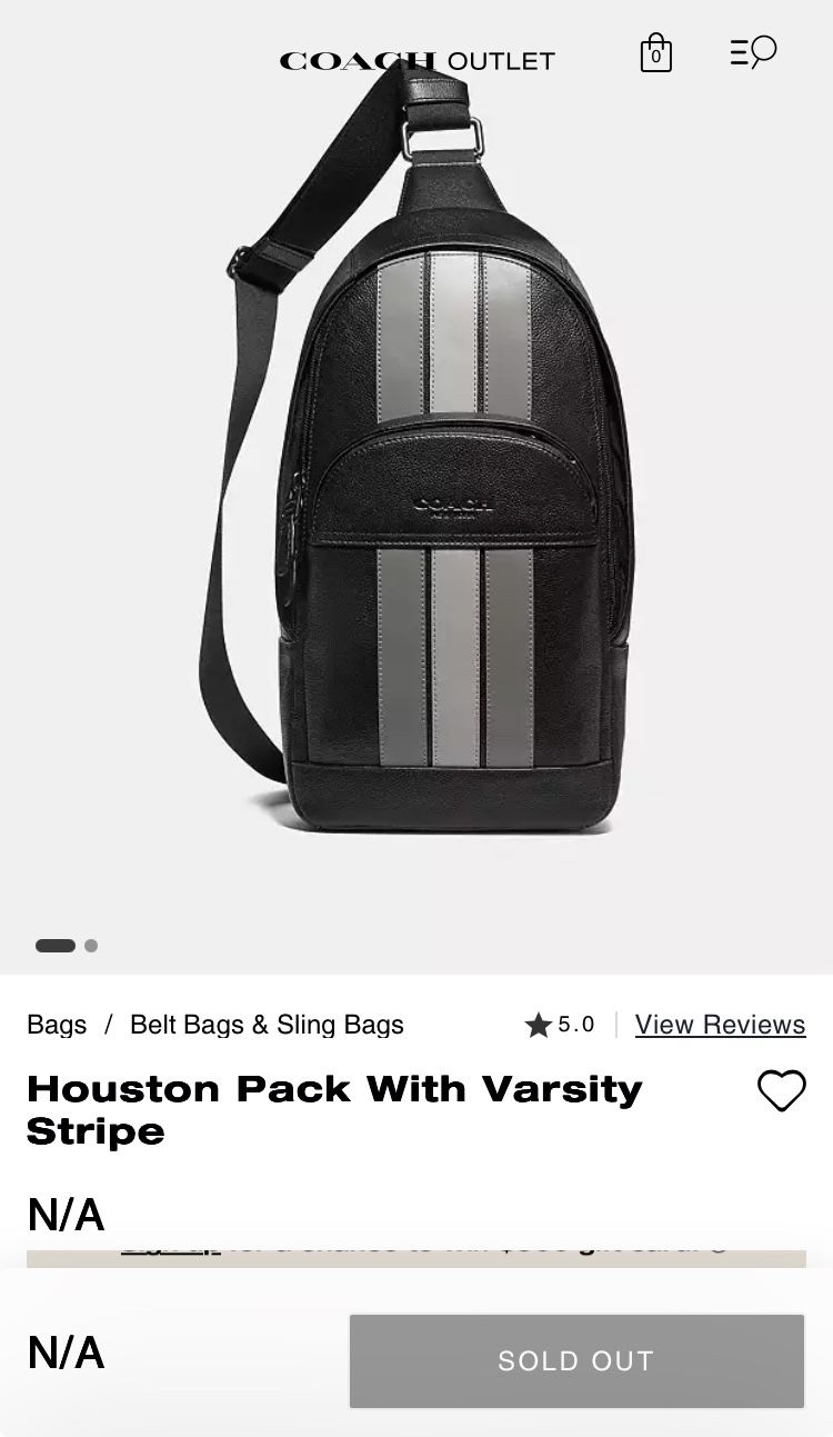 NEW!!Coach Houston Pack With Varsity Stripe