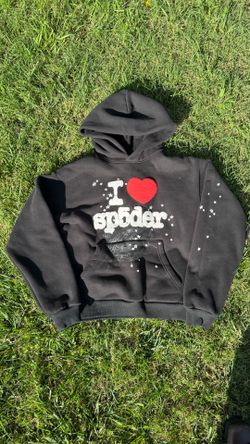 Black I Love Spider Hoodie