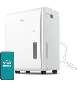 New-Midea 60 Pint Dehumidifier with Pump, 5,500 Sq. Ft, Drain Hose Included Reusable Air Filter, Continuous Drainage, Wi-Fi Enabled, Works with Alexa,
