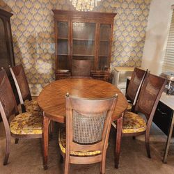 Full Dining Set with Table, Chairs, and Kitche Cabinet