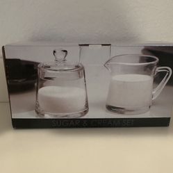 Artland Simplicity Glass 9oz Sugar & Creamer Set NEW 