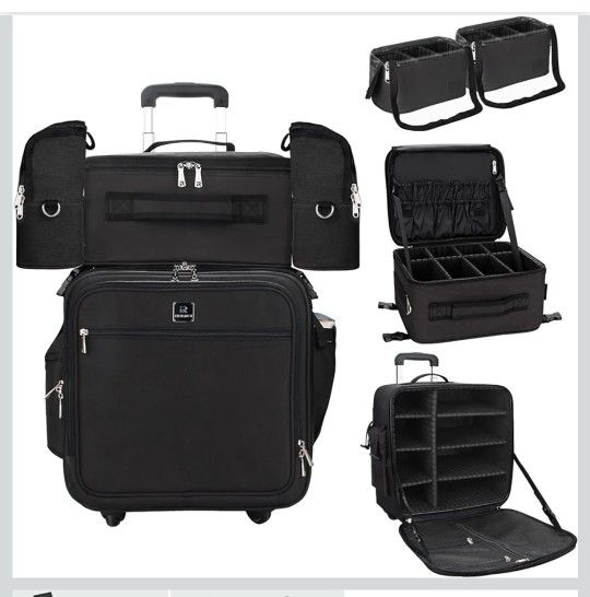 Rolling Makeup Case Professional Makeup Train Case