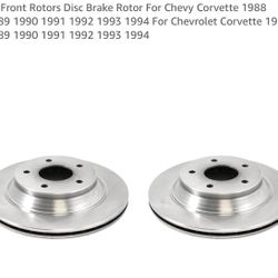 2X Front Rotors Disc Brake Rotor For Chevy Corvette 1988 To 1994