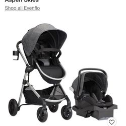 Evenflo Pivot Modular Travel System with ProSeries LiteMax Infant Car Seat - Aspen Skies