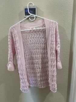 Children’s Baby Pink Open Cardigan (Large, 10/12)