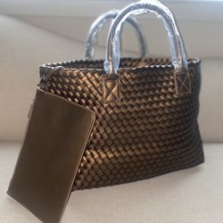 WOVEN TOTE BAG LARGE - C0PPER