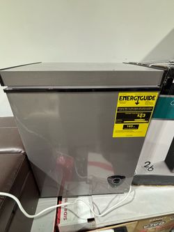 3.5 Cu.ft Grey Deep Chest Freezer with Adjustable Temperature, Removable Basket, New