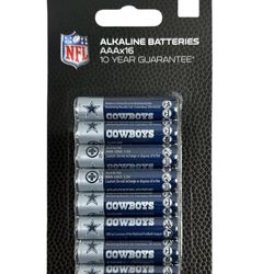 DALLAS COWBOYS 16 PACK AAA ALKALINE BATTERIES