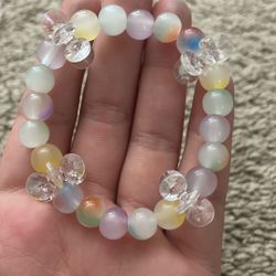 Multicolor Bracelets With Clear FlowersMixed In